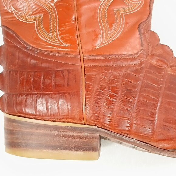 Borrego Caiman Belly Cowboy Boots MX 25.5 / US 8.5 Exotic Western VGUC - Picture 8 of 16